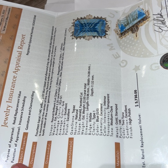 Gemstone and diamond ring - Picture 16 of 17